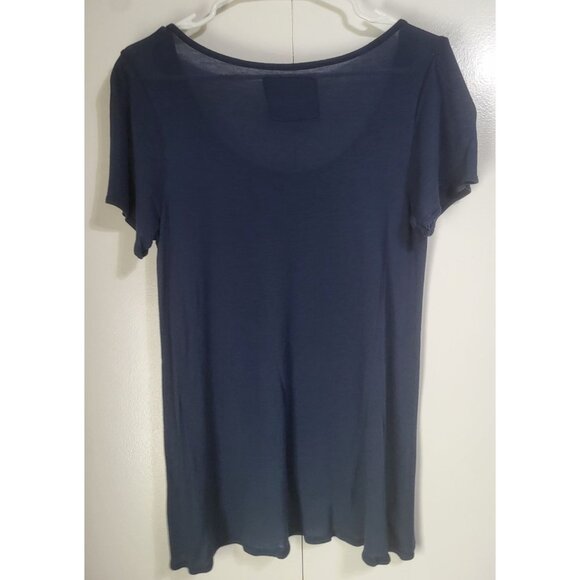 MUDD Women's Small Navy Blue Graphic T Shirt Lightweight Thin Peace y2k - Picture 3 of 9